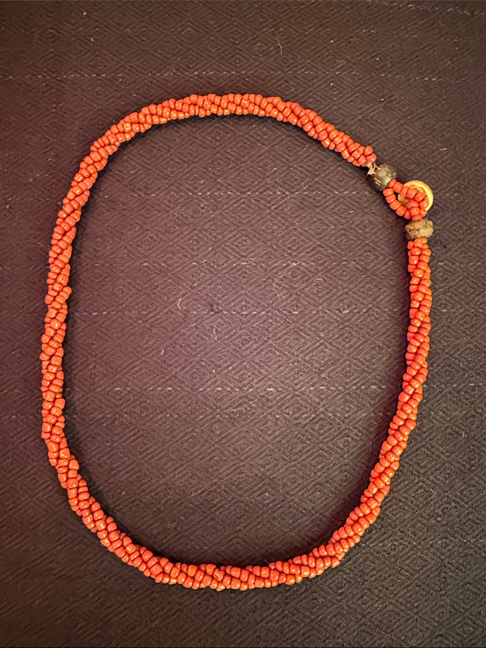 Handmade Orange/red glass Bead Necklace - Unbranded